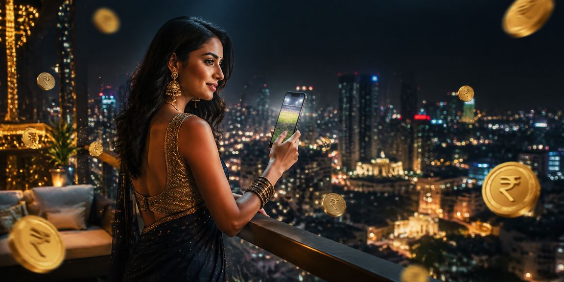 Person registering on sports betting platform using rupee currency